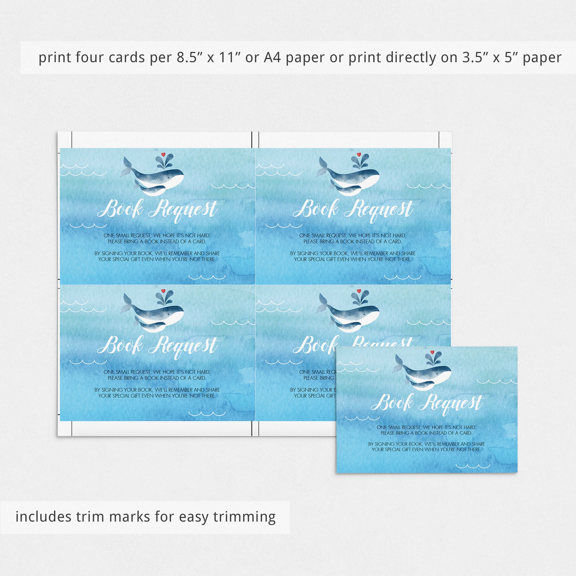 Editable books for baby cards with mommy and baby whale by LittleSizzle