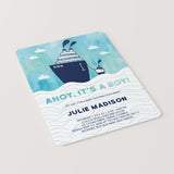 Ahoy It's A Boy Baby Shower Invitation Template Blue