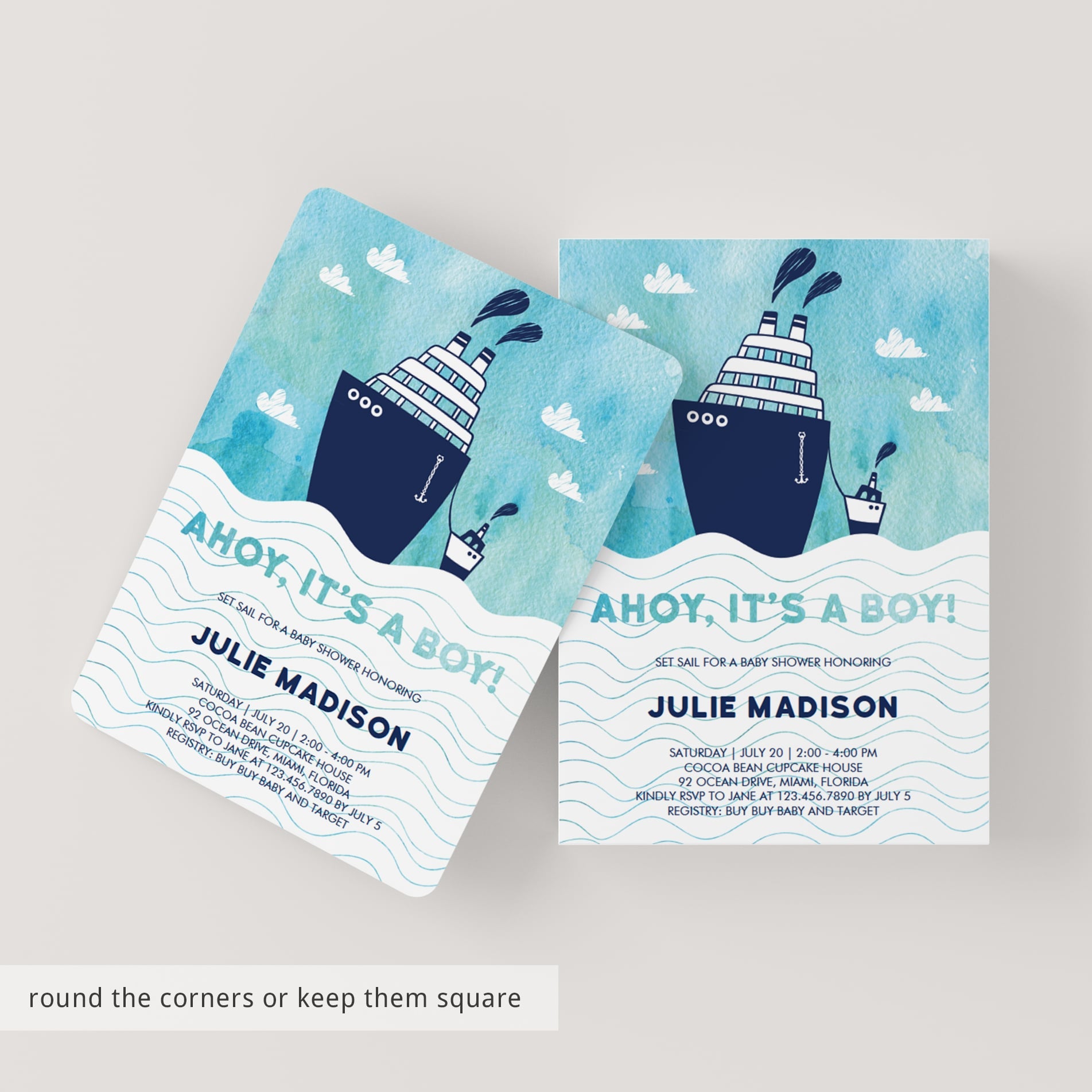 Boy baby shower evite template instant download by LittleSizzle