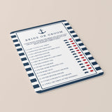 Navy Bridal Shower Bride or Groom Game Template