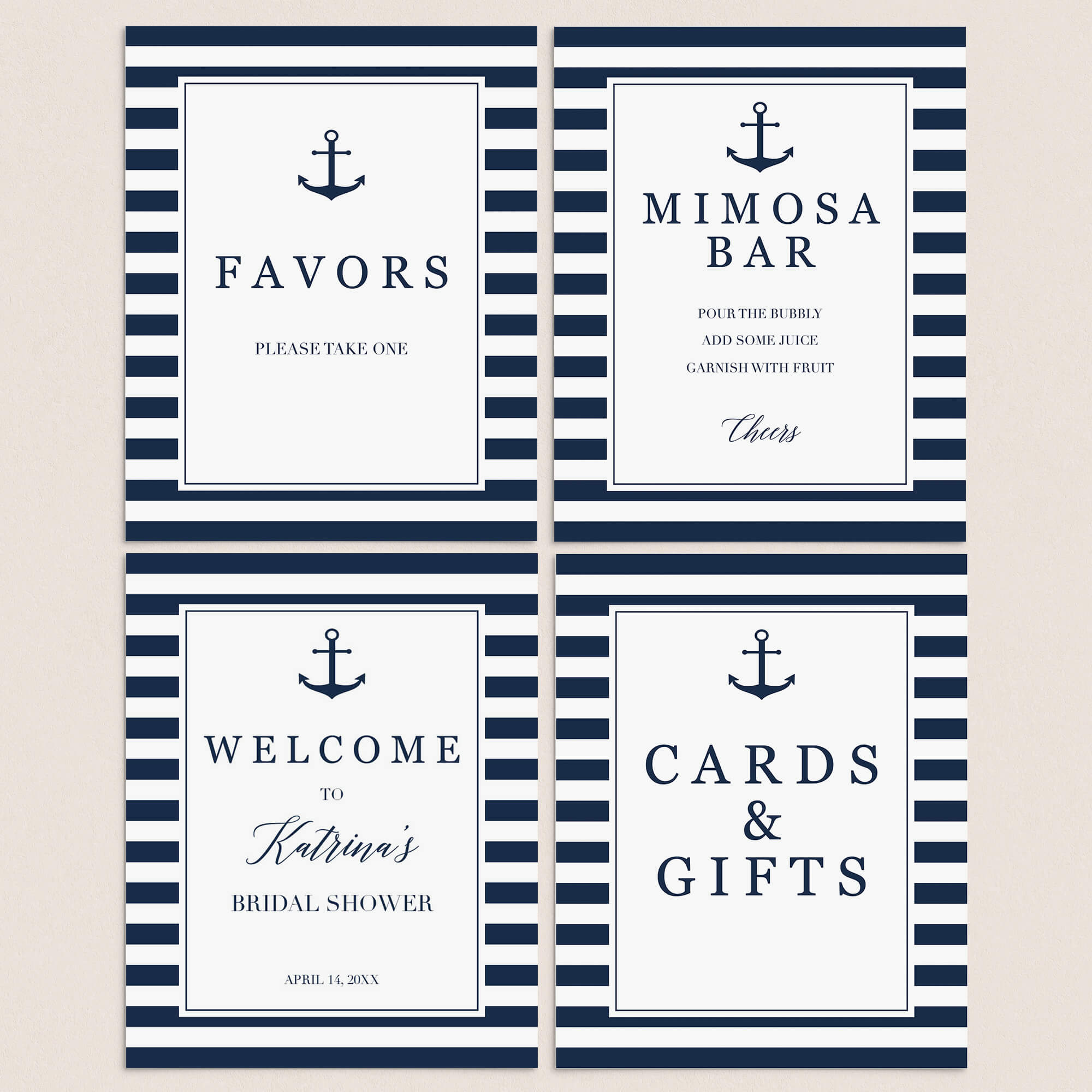 Beach Bridalshower Signs Bundle Instant Download by LittleSizzle