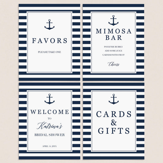 Beach Bridalshower Signs Bundle Instant Download by LittleSizzle