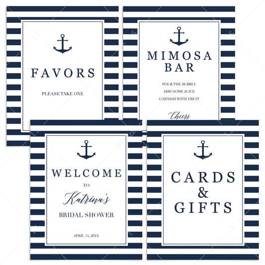 Beach Bridalshower Signs Bundle Instant Download by LittleSizzle