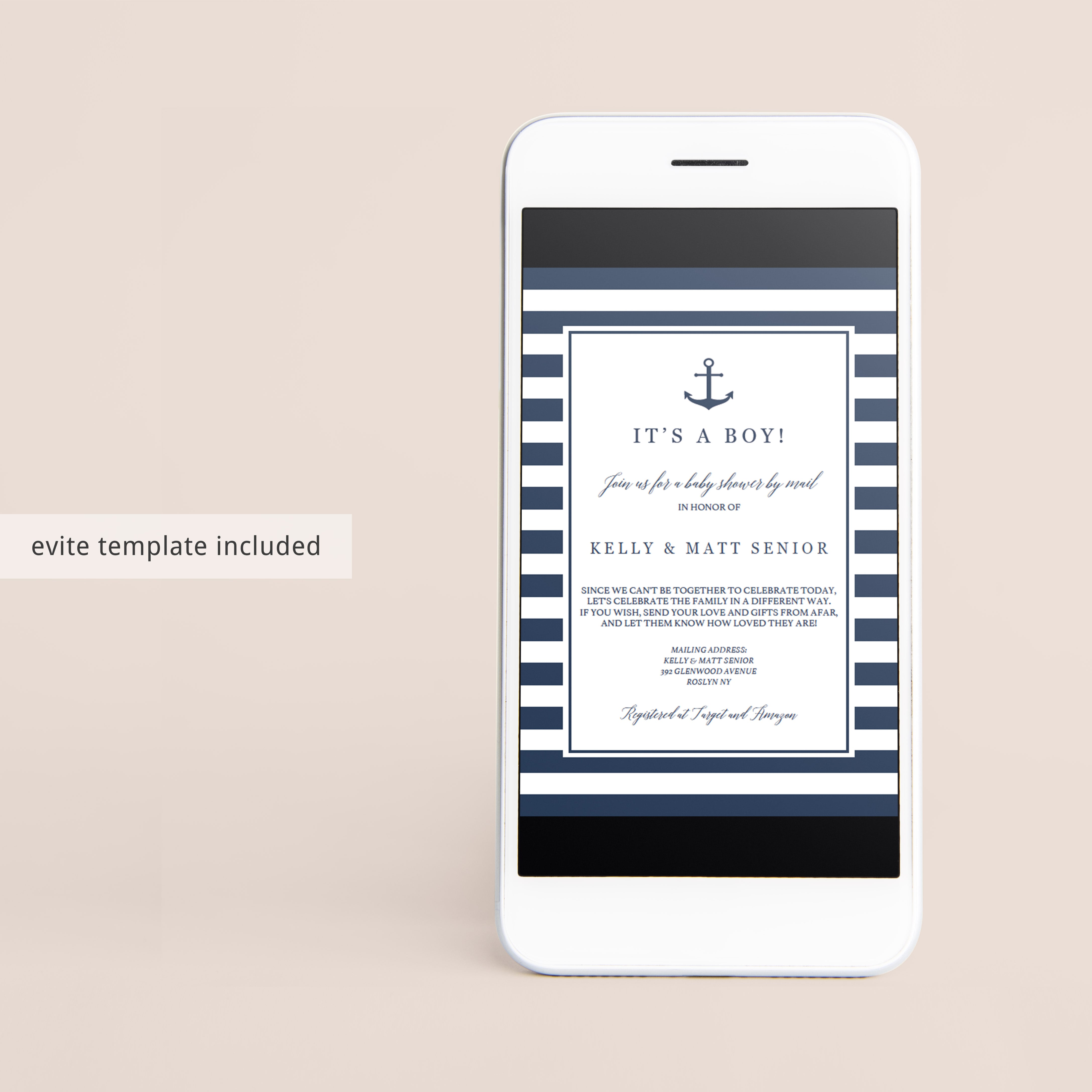 Boy baby shower by mail evite template by LittleSizzle