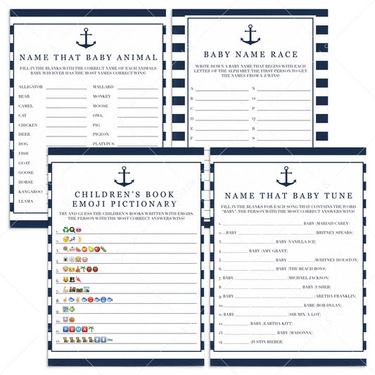 Nautical baby shower games bundle printable by LittleSizzle