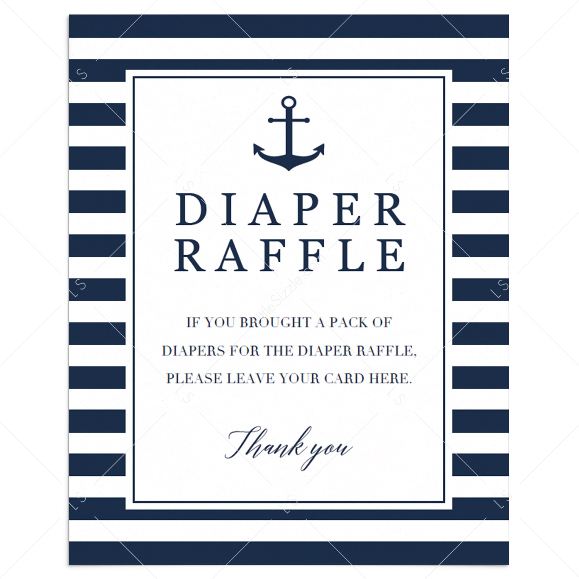 Boy shower diaper raffle sign printable by LittleSizzle