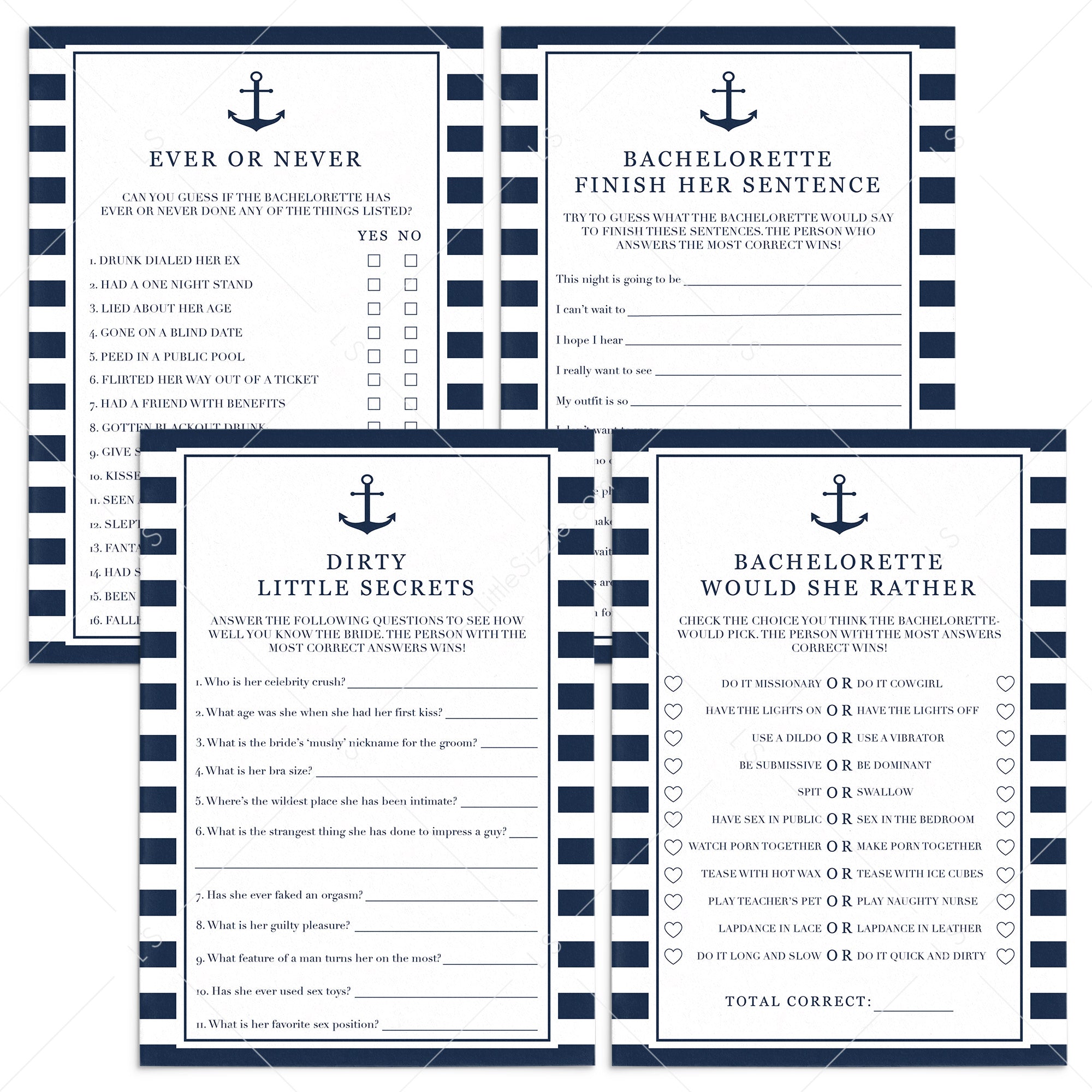 Nauti Bachelorette Party Games Printable by LittleSizzle
