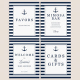 Nautical Boy Baby Shower Sign Pack Printable by LittleSizzle