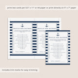 Nautical Bridal Shower Bundle Complete Instant Download