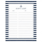 Nautical Baby Boy Shower Gift List Printable by LittleSizzle