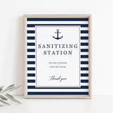 Sanitizing Station Sign Printable Nautical Theme