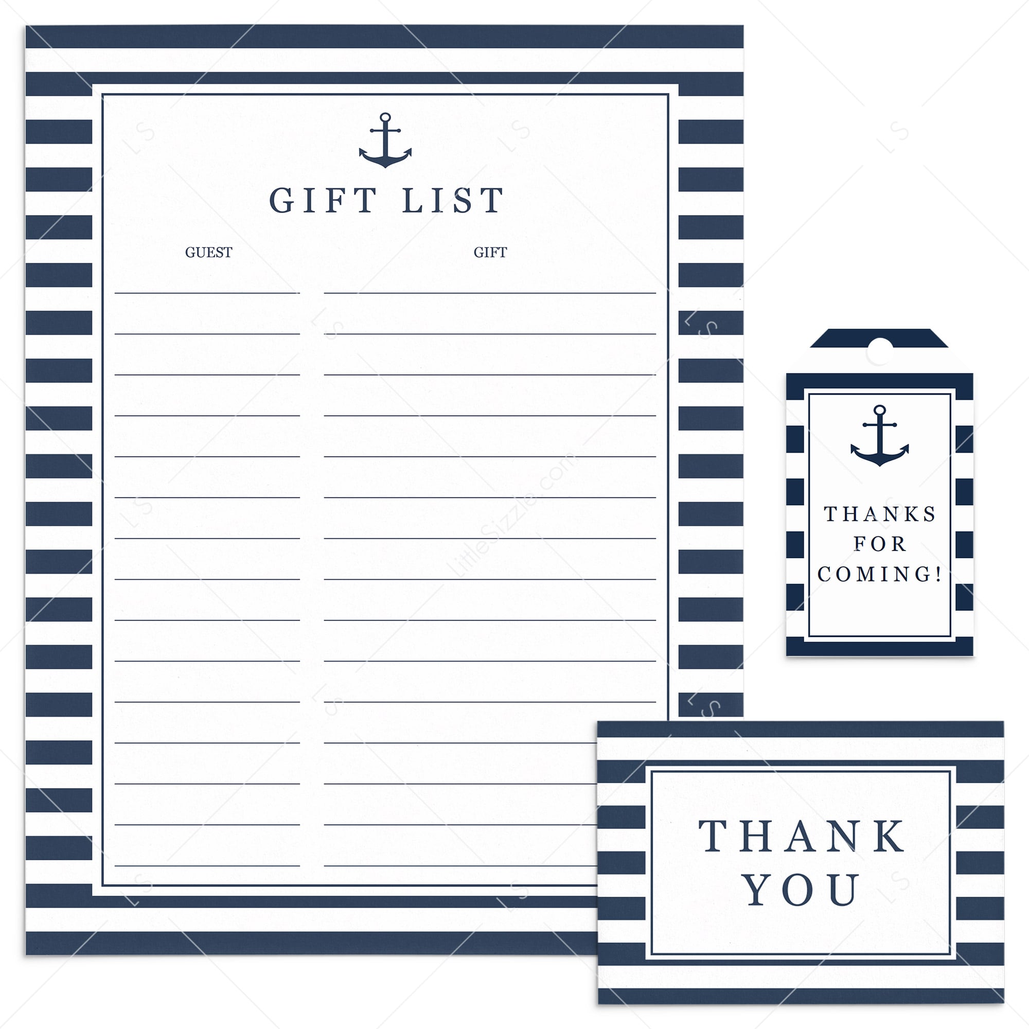 Nautical Party Supplies Printable by LittleSizzle