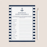 Boy Birthday Word Scramble with Answer Key Printable by LittleSizzle