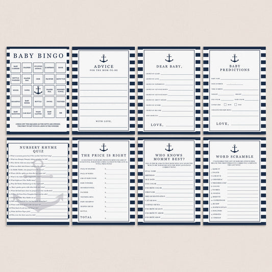 Printable Baby Shower Games for Boys