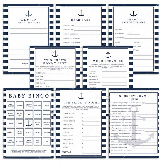 Printable Baby Shower Games for Boys