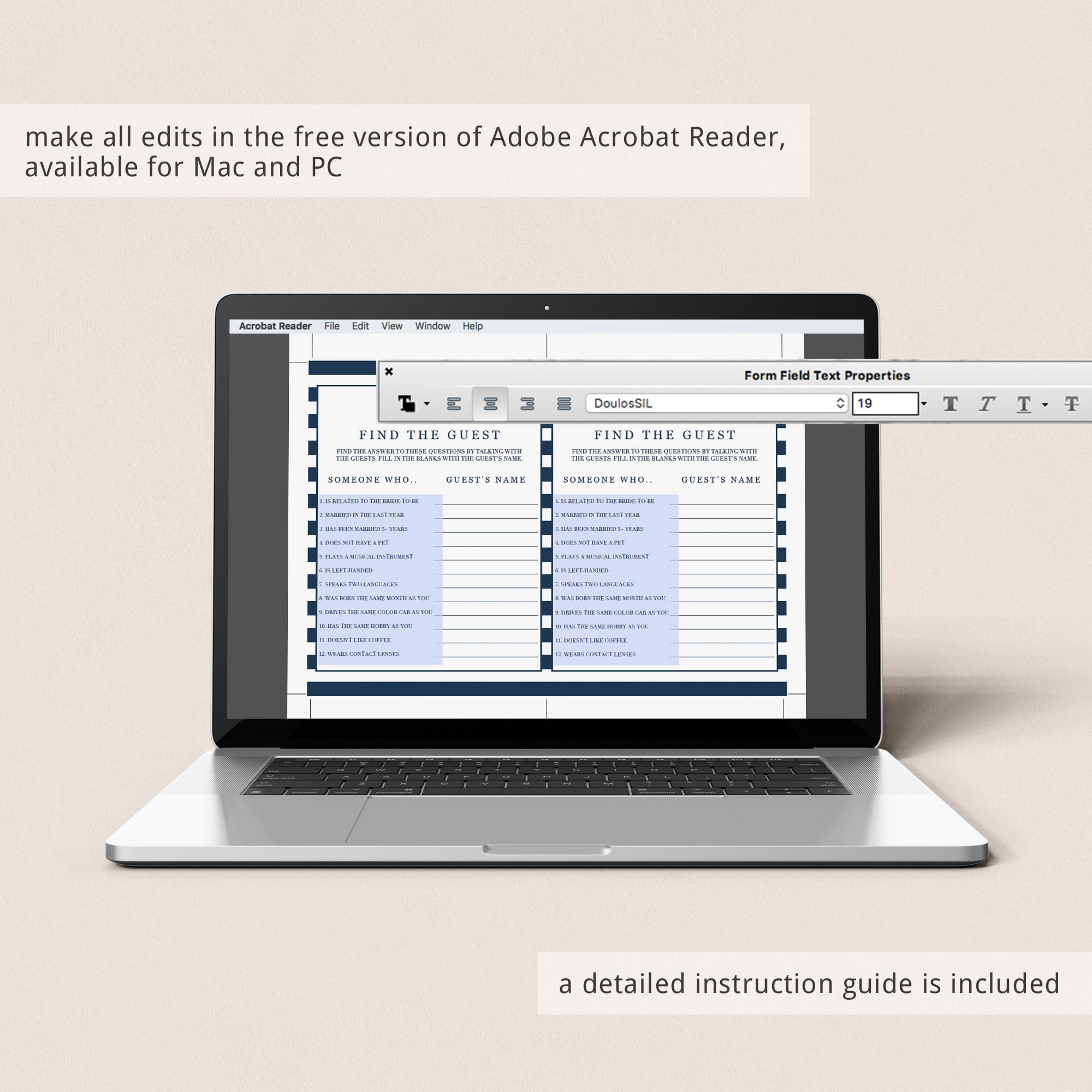 editable bridal shower games templates download by LittleSizzle