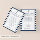 Beach Bridal Shower Would She Rather Game Printable