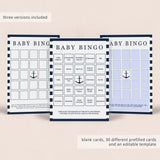 Baby bingo template for boy baby shower by LittleSizzle