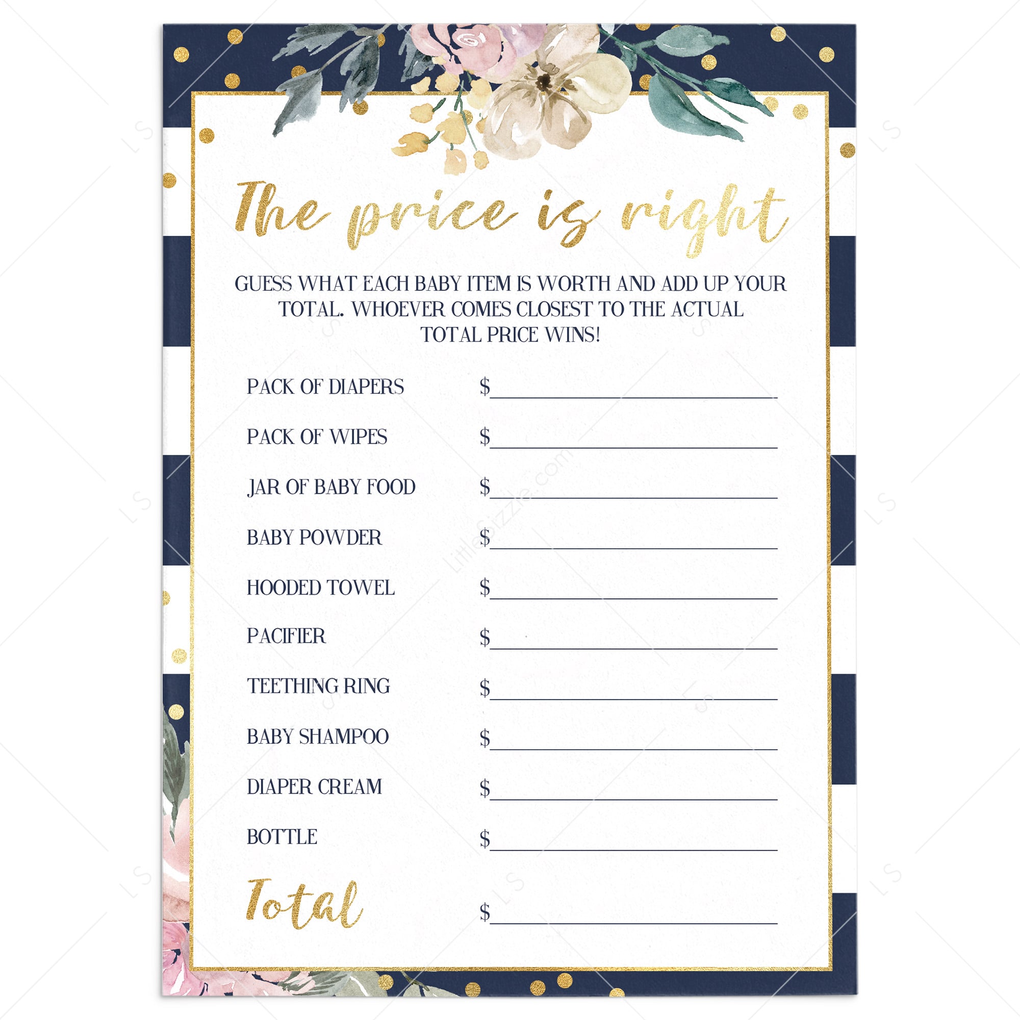 Guess the price game for baby shower by LittleSizzle