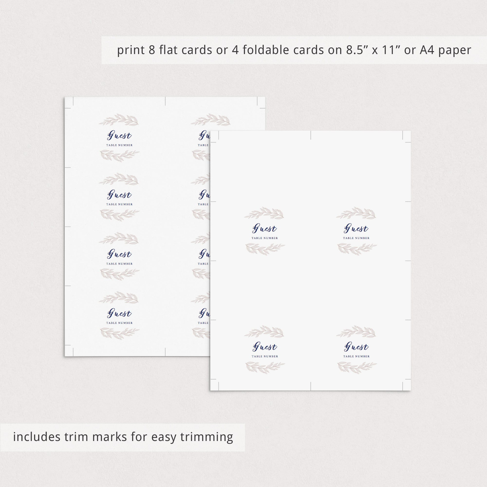 Editable name cards for dinner party by LittleSizzle