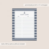 Nautical Baby Shower Full Package Instant Download