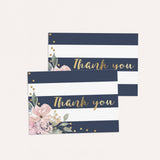 Pink navy and gold thank you cards instant download PDF by LittleSizzle