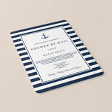 Long Distance Shower Invitation Navy and White