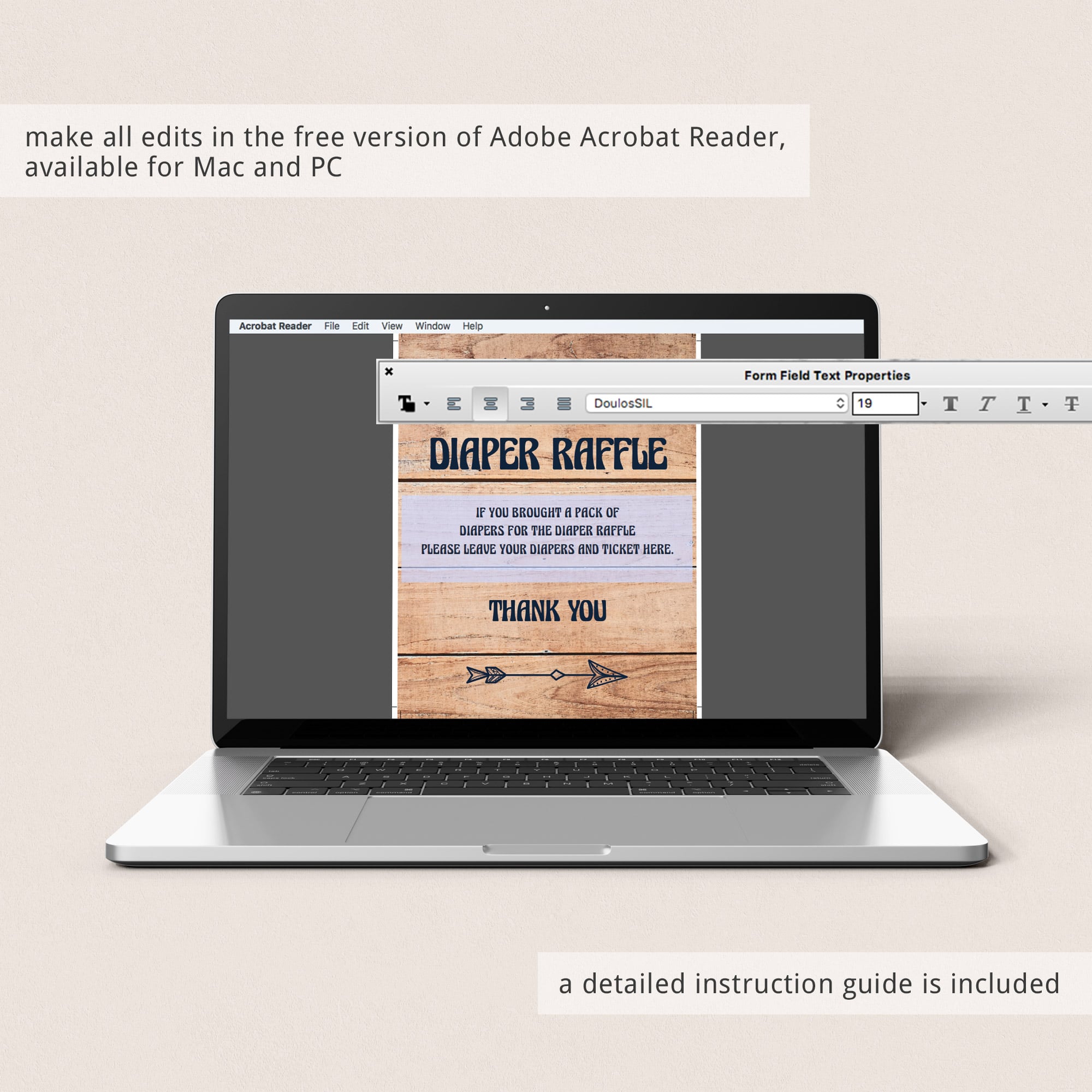 Diaper raffle template for forest shower by LittleSizzle