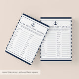 Printable Baby Animals Game for Nautical Baby Shower
