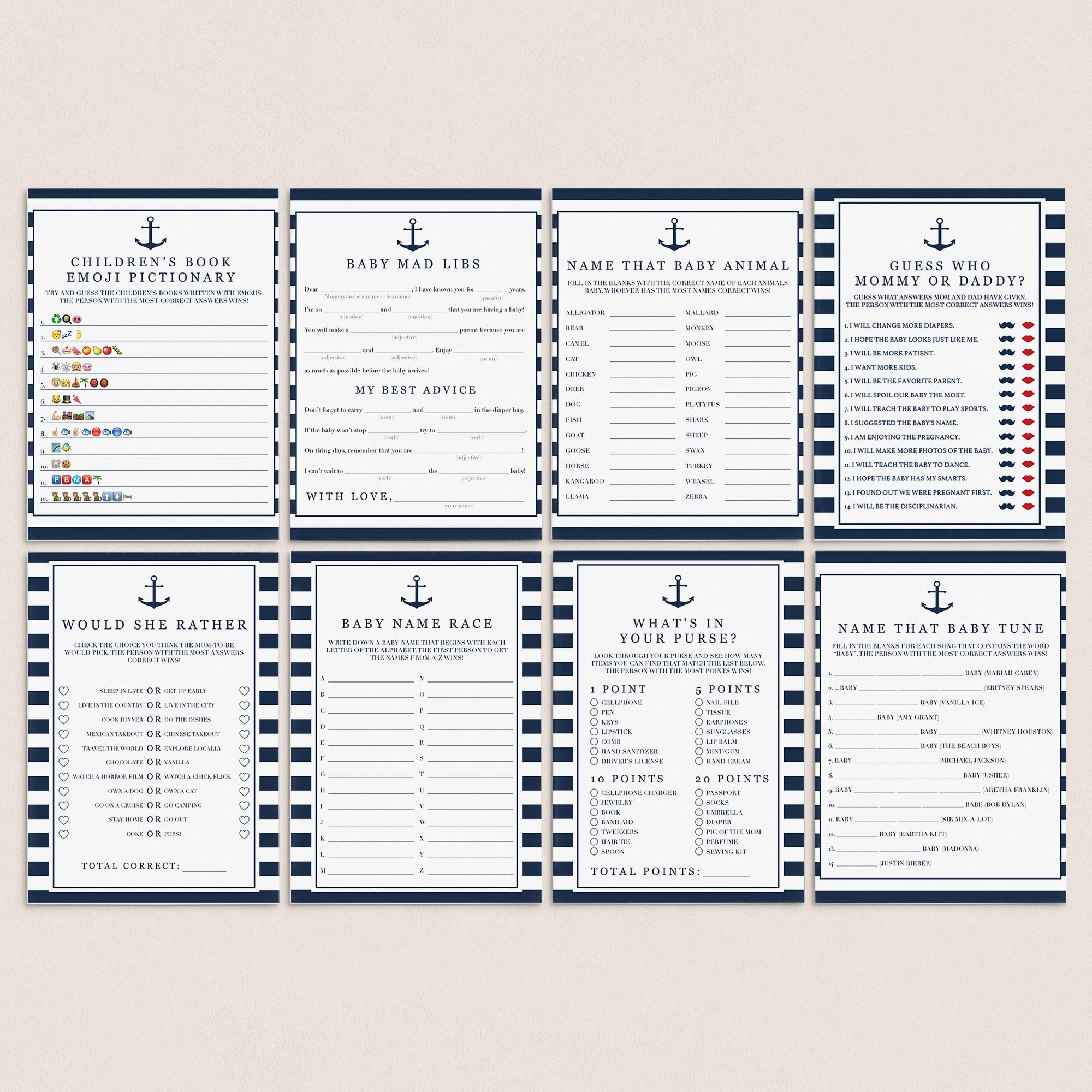 Boy baby shower games pack XL by LittleSizzle