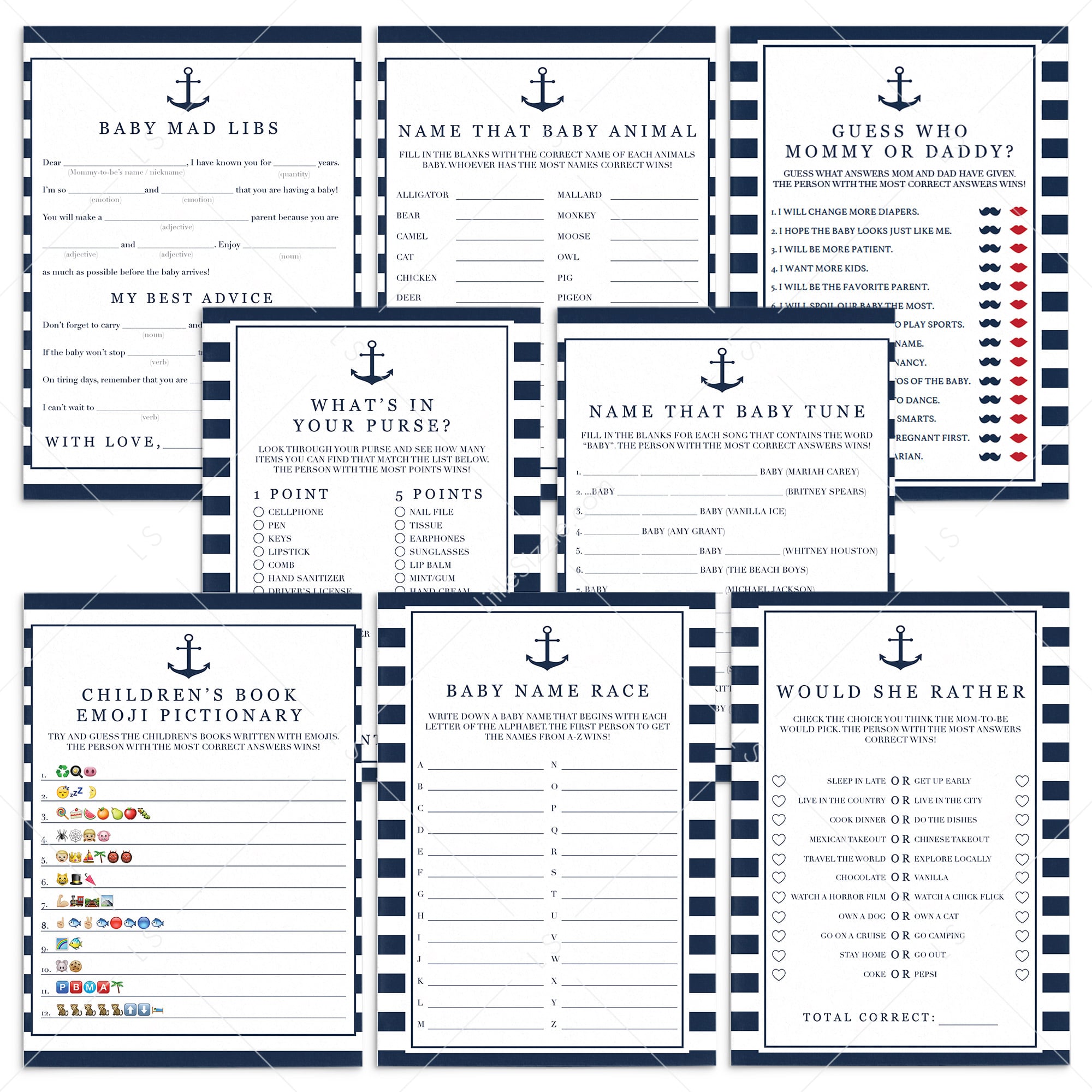 Boy baby shower games pack XL by LittleSizzle