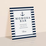 Nautical Theme Baby Shower Momosa Table Sign Printable