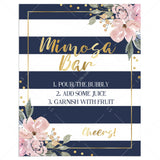 Printable mimosa sign for chic and elegant shower by LittleSizzle