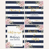 Printable Pink and Navy Party Decorations by LittleSizzle