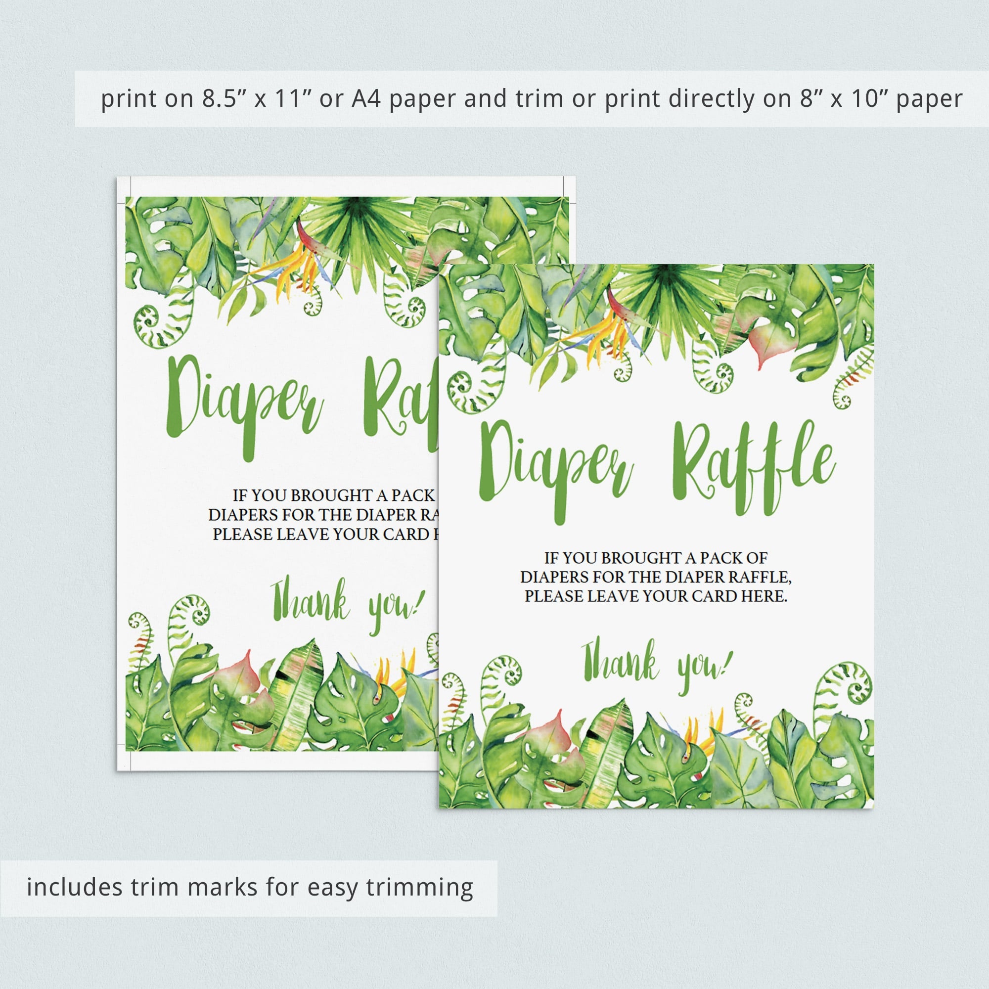 Editable hawaii shower diaper raffle sign by LittleSizzle