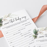 Gold Green Theme Baby Party Game Name That Song Printable