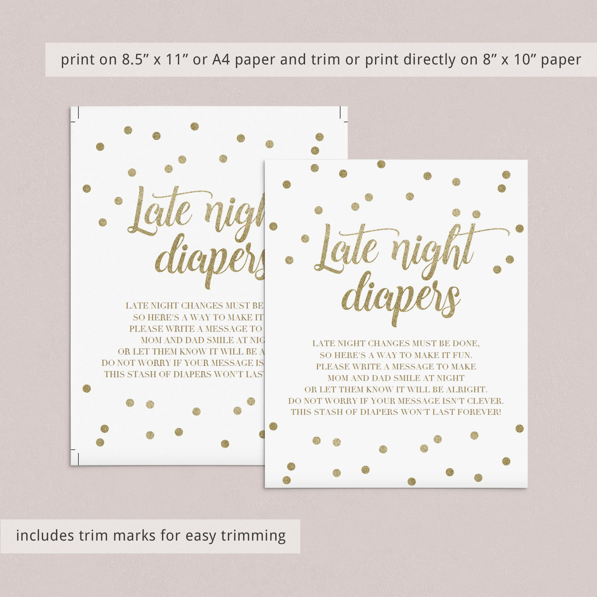 Gold and white baby shower decor download by LittleSizzle