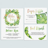 Tropical Neutral Baby Shower Invitation Set Download by LittleSizzle