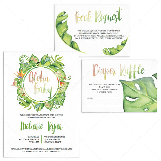Tropical Neutral Baby Shower Invitation Set Download by LittleSizzle