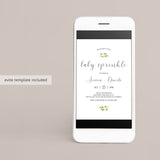 Minimal Baby Sprinkle Invitation Set Templates