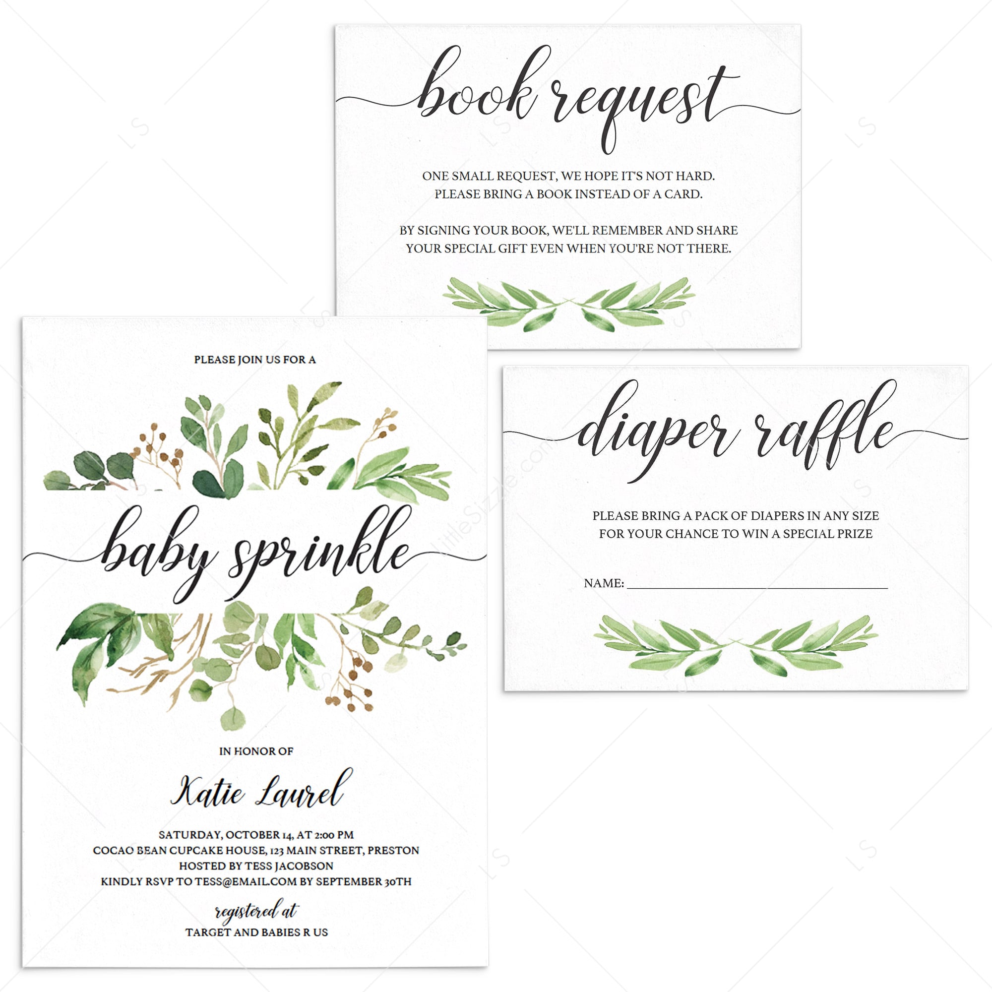Gender neutral baby spinkle invitation kit templates by LittleSizzle