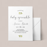 Minimal Baby Sprinkle Invitation Set Templates