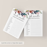Floral Word Scramble Printable for Neutral Baby Shower