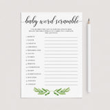 Gender Neutral Baby Shower Word Scramble Printable & Virtual
