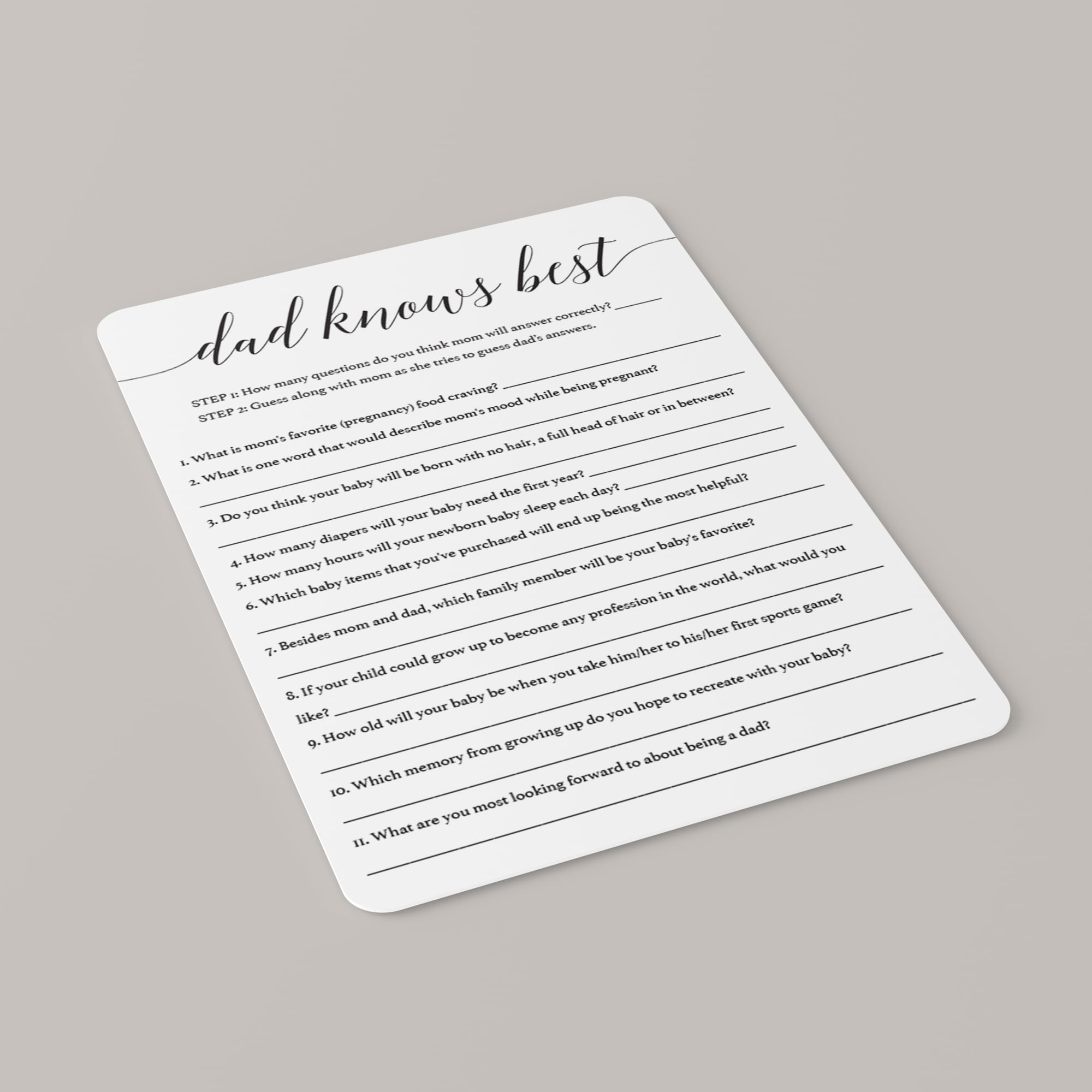 Who knows daddy best baby shower game by LittleSizzle