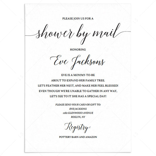 Baby Shower By Mail Invitation Template Minimalist by LittleSizzle