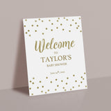 Gold Confetti Welcome Sign Template