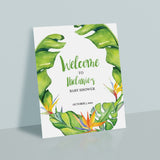 Banana Leaf Baby Shower Welcome Sign Printable