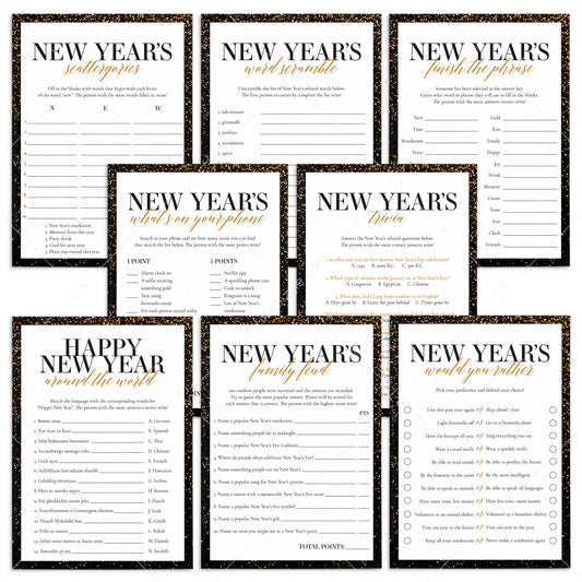 New Year's Eve Party Games and Activities Bundle