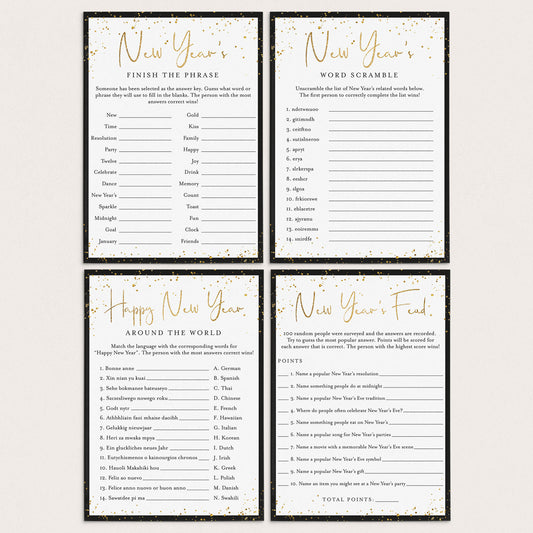 New Year's Eve Games for Family Printable by LittleSizzle